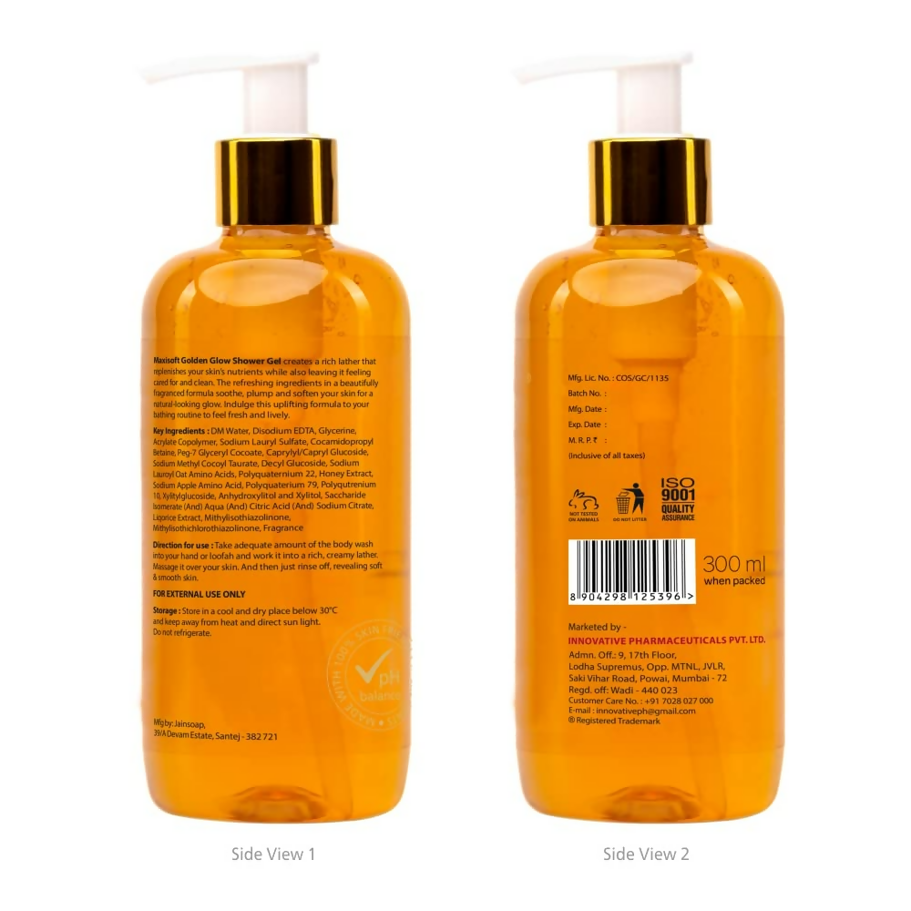 Maxisoft Golden Glow Shower Gel Refreshing & Hydrating pH Balanced | Grocsy