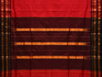 Red and Brown Narayanpet Silk Plain Saree with Traditional Border Design No Blouse - Global Threads | Grocsy