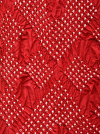 Red and Green Badhani Silk Handloom Saree with Geometrical Body and Kalamkari Pallu and Blouse Design - Global Threads | Grocsy