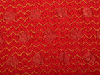 Red and Green Bandhani Uppada Silk Handloom Saree with Nilambari Buta Design - Global Threads | Grocsy