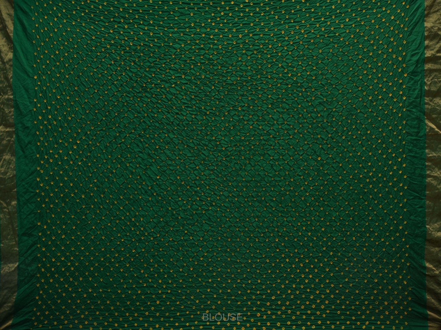 Red and Green Bandhani Uppada Silk Handloom Saree with Nilambari Buta Design - Global Threads | Grocsy