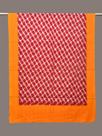 Red and Yellow Pochamaplly Ikat Cotton Handloom Dupatta with Grill Design - Global Threads | Grocsy