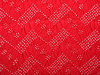 Red Bandhani Kanchipuram Silk Handloom Dupatta with Border Design - Global Threads | Grocsy