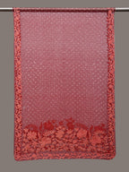 Red Bandhani Organza Stole with Embroidary Work Design - Global Threads | Grocsy