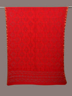 Red Bandhani Silk Handloom Dupatta with Geometric Design - Global Threads | Grocsy