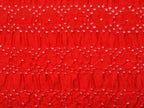 Red Bandhani Silk Stole with Embroidary Work Design - Global Threads | Grocsy