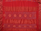 Red Bandhani Uppada Silk Handloom Saree with Nilambari Buta Design - Global Threads | Grocsy