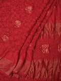 Red Bandhani Uppada Silk Handloom Saree with Nilambari Buta Design - Global Threads | Grocsy