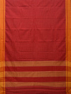 Red ilkal Cotton Handloom Saree with Checks Design No Blouse - Global Threads | Grocsy
