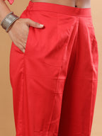 BohoJazz Red Ombre Embroidered Kaftan with Pants | Grocsy