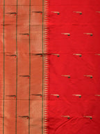 Red Paithani Silk Handloom Saree with Triple Muniya Border Saree - Global Threads | Grocsy