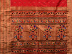 Red Paithani Silk Handloom Saree with Triple Muniya Border Saree - Global Threads | Grocsy
