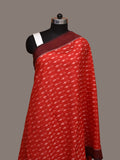 Red Pochampally Ikat Cotton Handloom Dupatta with Arrows Buta - Global Threads | Grocsy