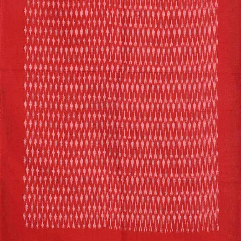 Red Pochampally Ikat Cotton Handloom Stole with Arrowhead Design - Global Threads | Grocsy