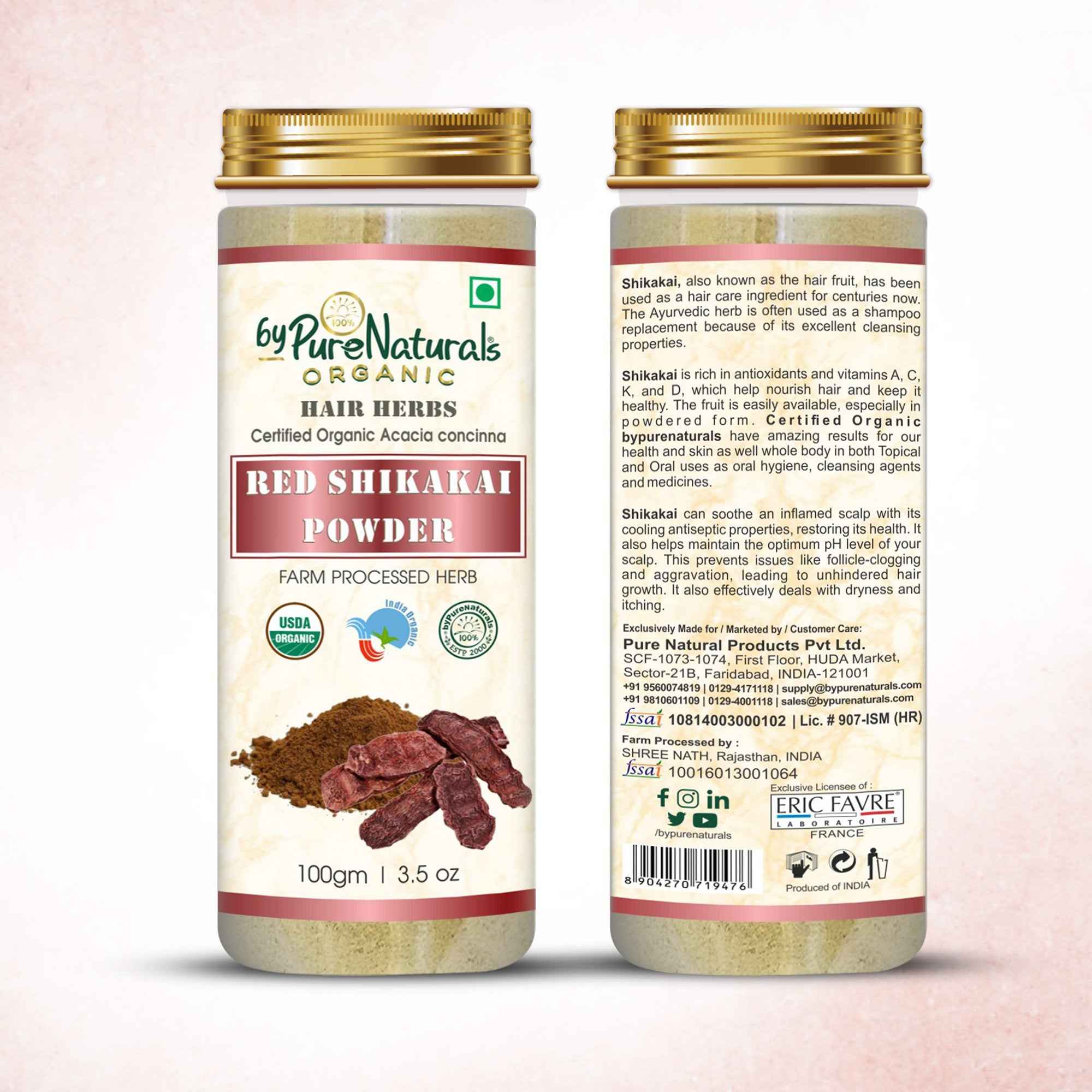 byPureNaturals Organic Red Shikakai Powder | Grocsy