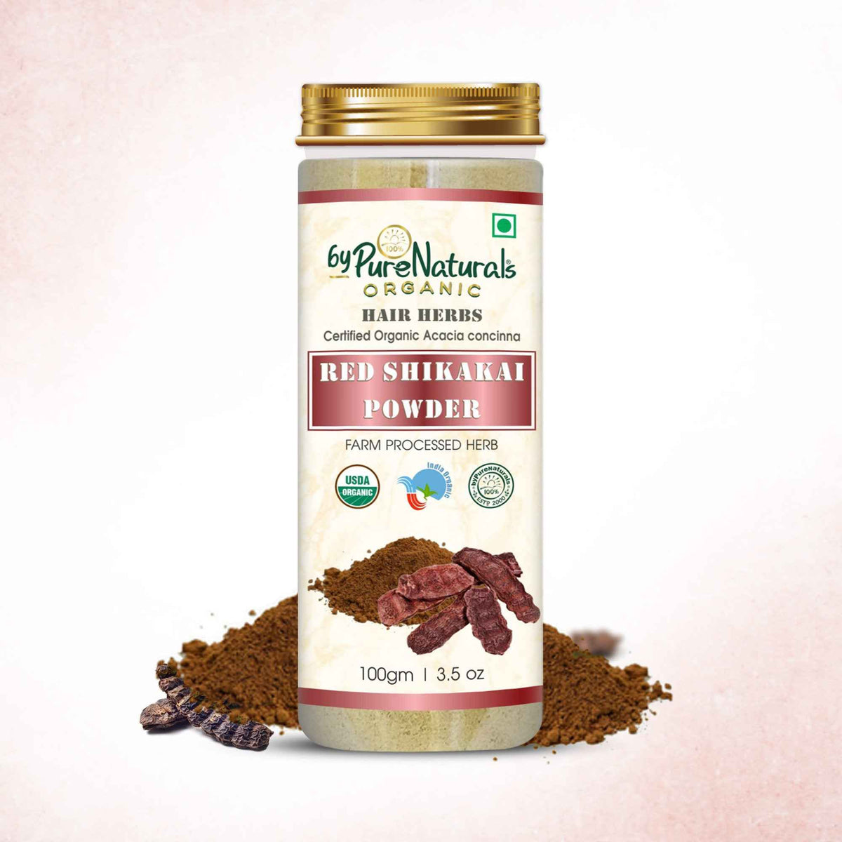 byPureNaturals Organic Red Shikakai Powder | Grocsy