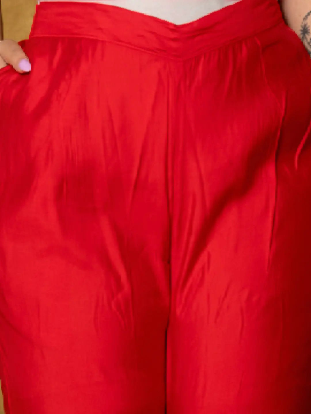 Yufta Red Silk Embroidered Plus Size Kurta Dupatta Set | Grocsy