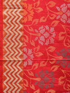 Red Uppada Silk Handloom Saree with All Over Floral Design - Global Threads | Grocsy