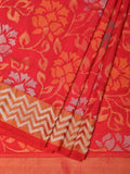 Red Uppada Silk Handloom Saree with All Over Floral Design - Global Threads | Grocsy