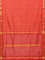 Red Uppada Silk Handloom Saree with All Over Jamdani Design - Global Threads | Grocsy