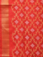 Red Uppada Silk Handloom Saree with All Over Jamdani Design - Global Threads | Grocsy