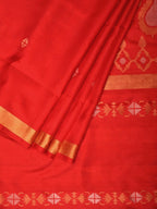 Red Uppada Silk Handloom Saree with Mango Pallu Design - Global Threads | Grocsy