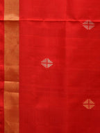 Red Uppada Silk Handloom Saree with Mango Pallu Design - Global Threads | Grocsy