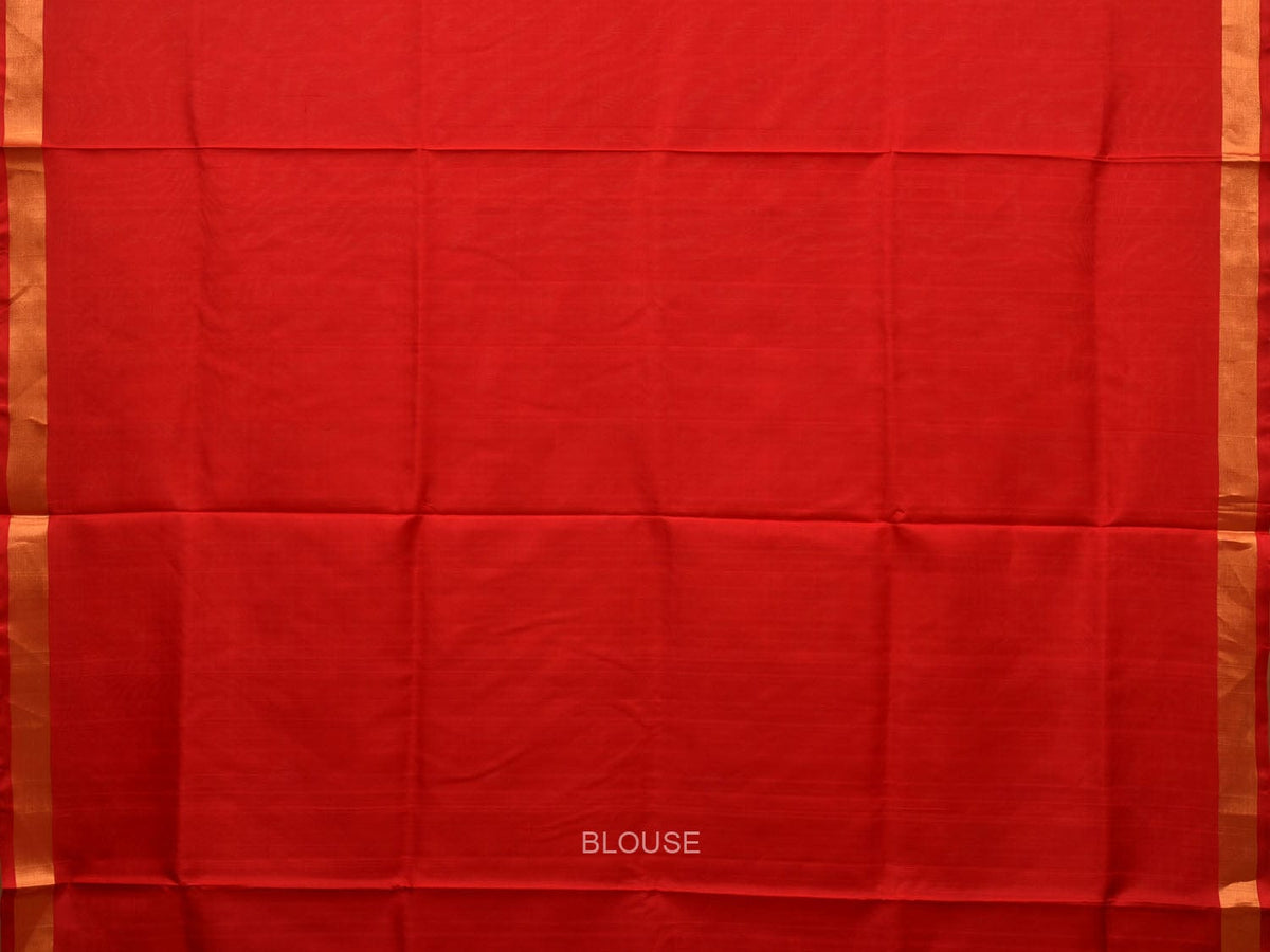 Red Uppada Silk Handloom Saree with Mango Pallu Design - Global Threads | Grocsy
