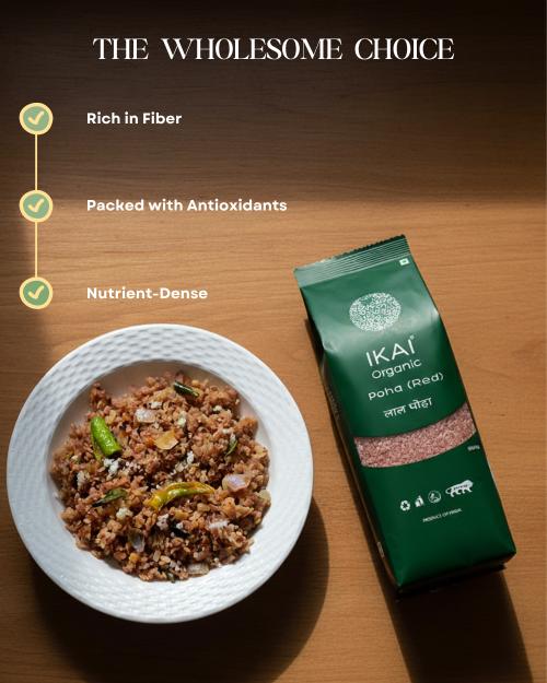 IKAI Organic Poha (Red) ,Chivda | Grocsy