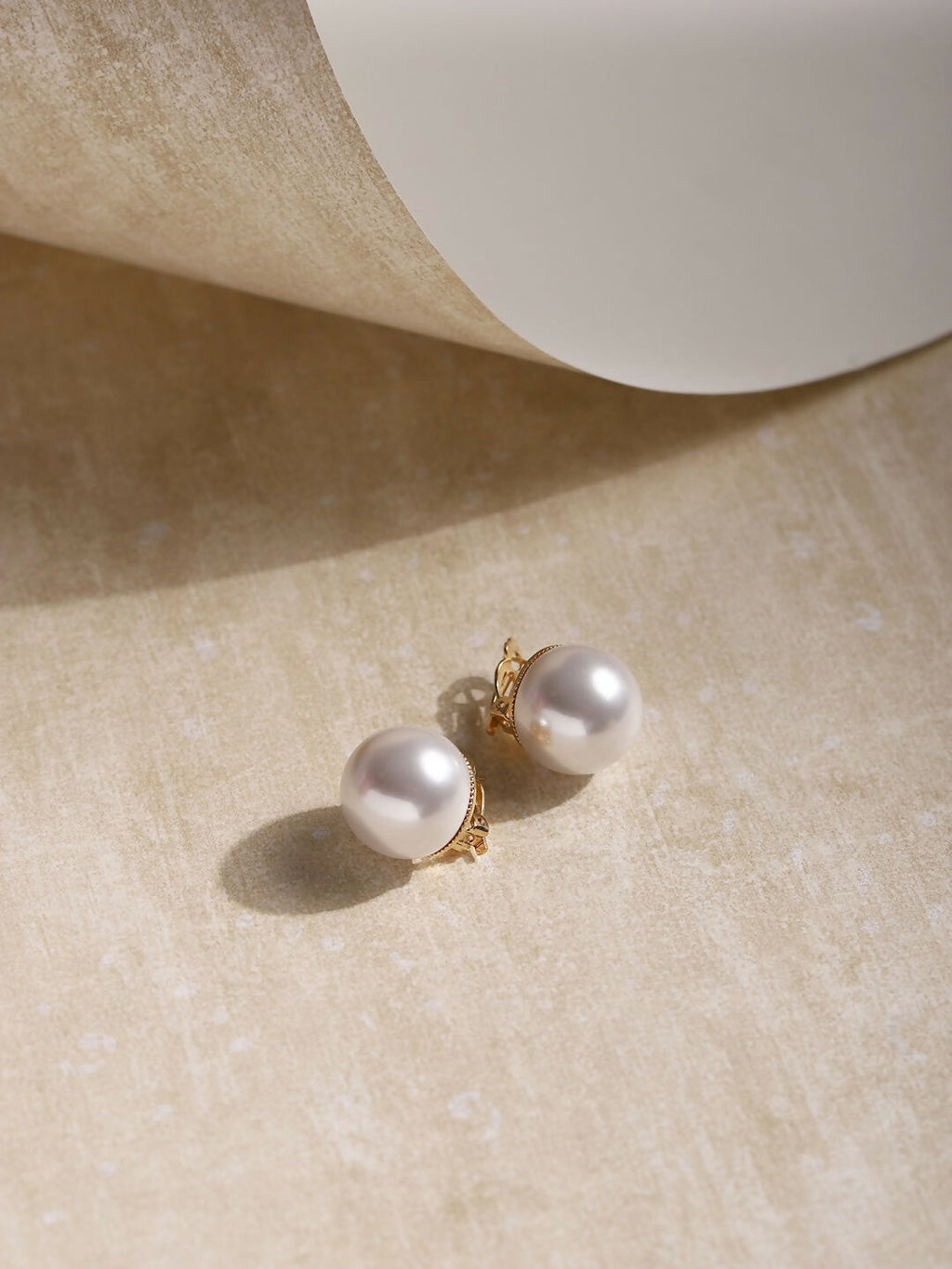 Pearl White Shine Studs- Ruby Raang | Grocsy