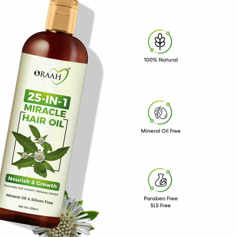 Oraah Beauty Care Combo (Hair Oil + Hair Mask + Glow Face Mask) | Grocsy