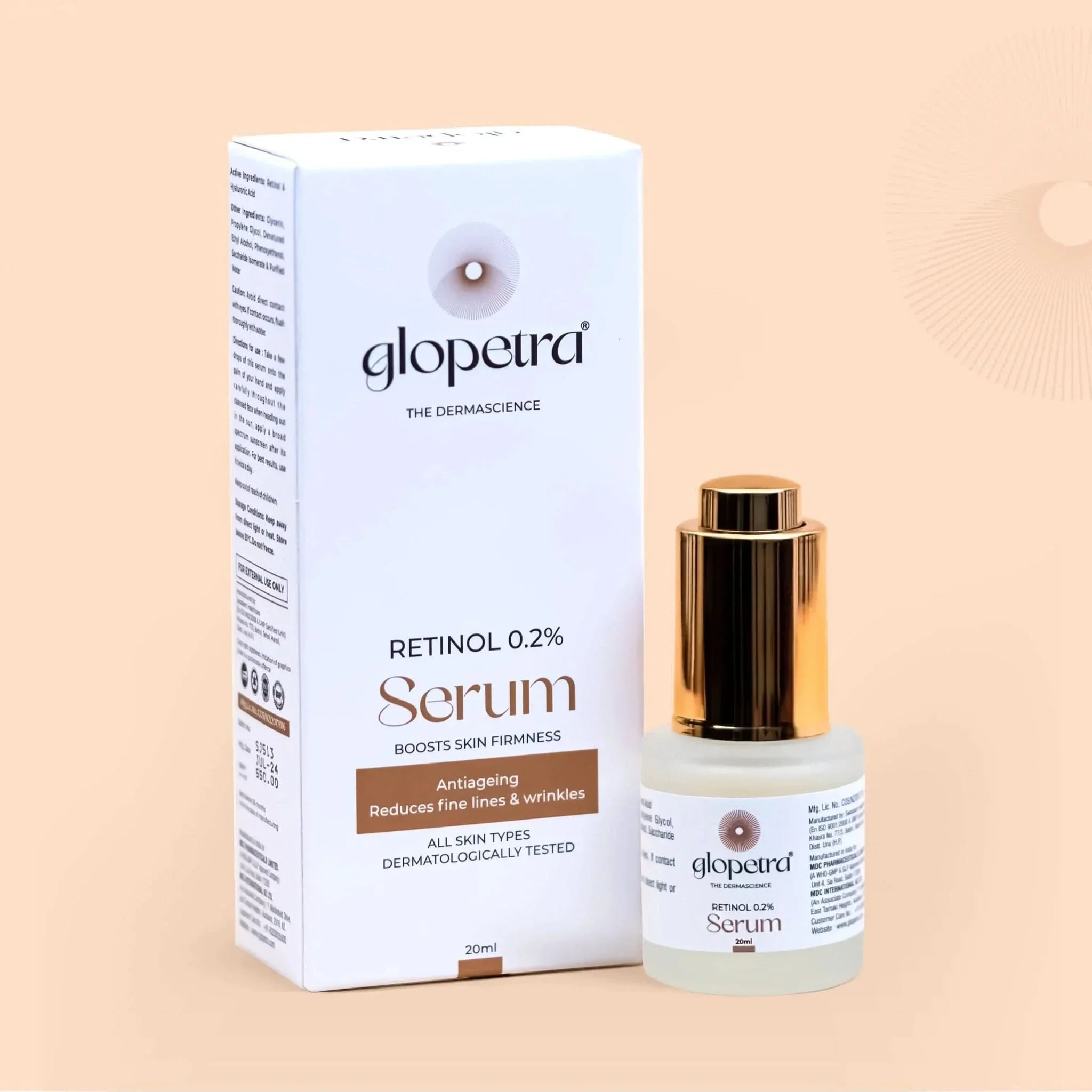 Glopetra Retinol 0.2% - Anti Ageing Serum For Face | Grocsy