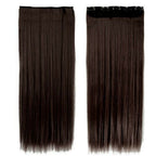 Bronson Professional 24 Clip-In Hair Extensions Dark Brown Straight Hair - Volume - 2 | Grocsy