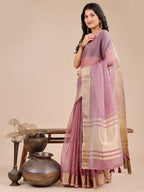 Shree Shyam Fashion Seoul Purple Organza Saree | Grocsy