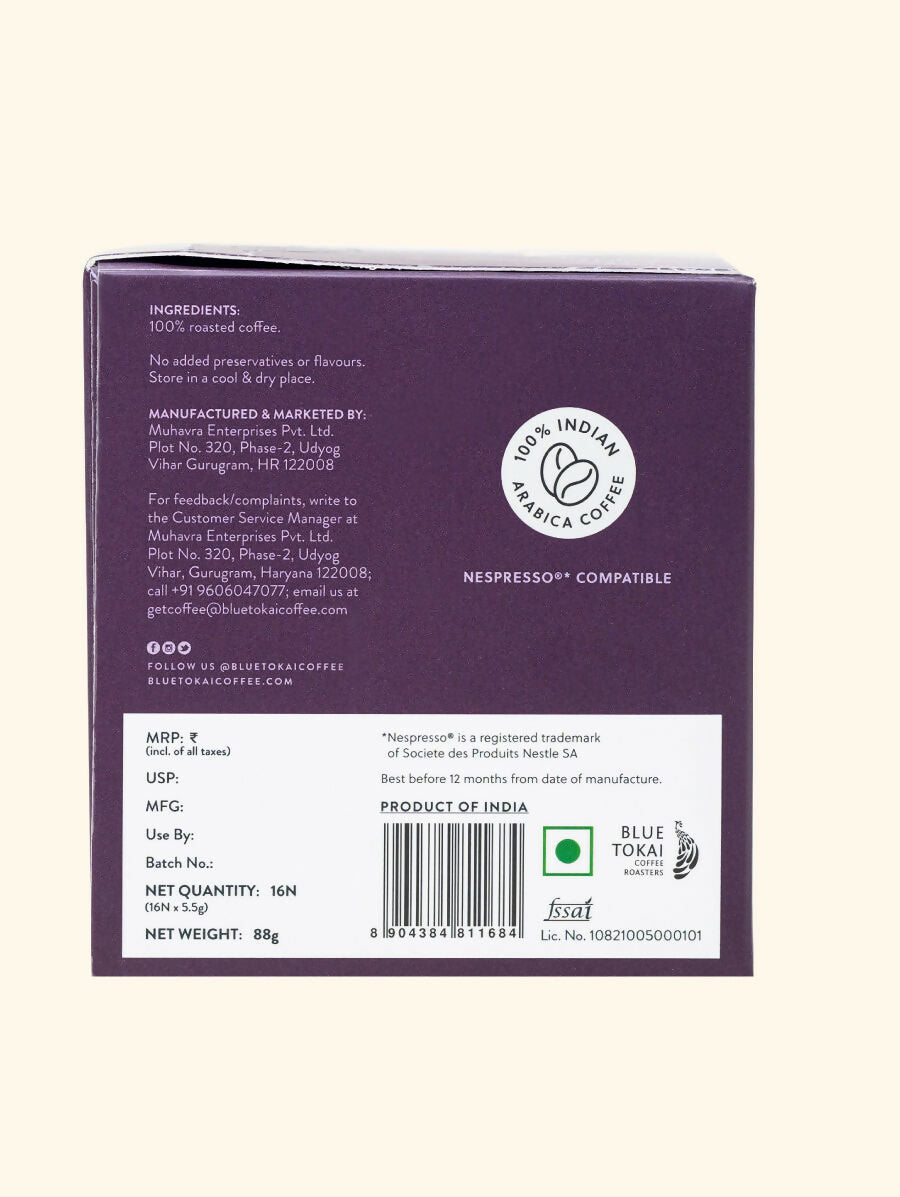Blue Tokai Silver Oak Blend Coffee Capsules | Grocsy