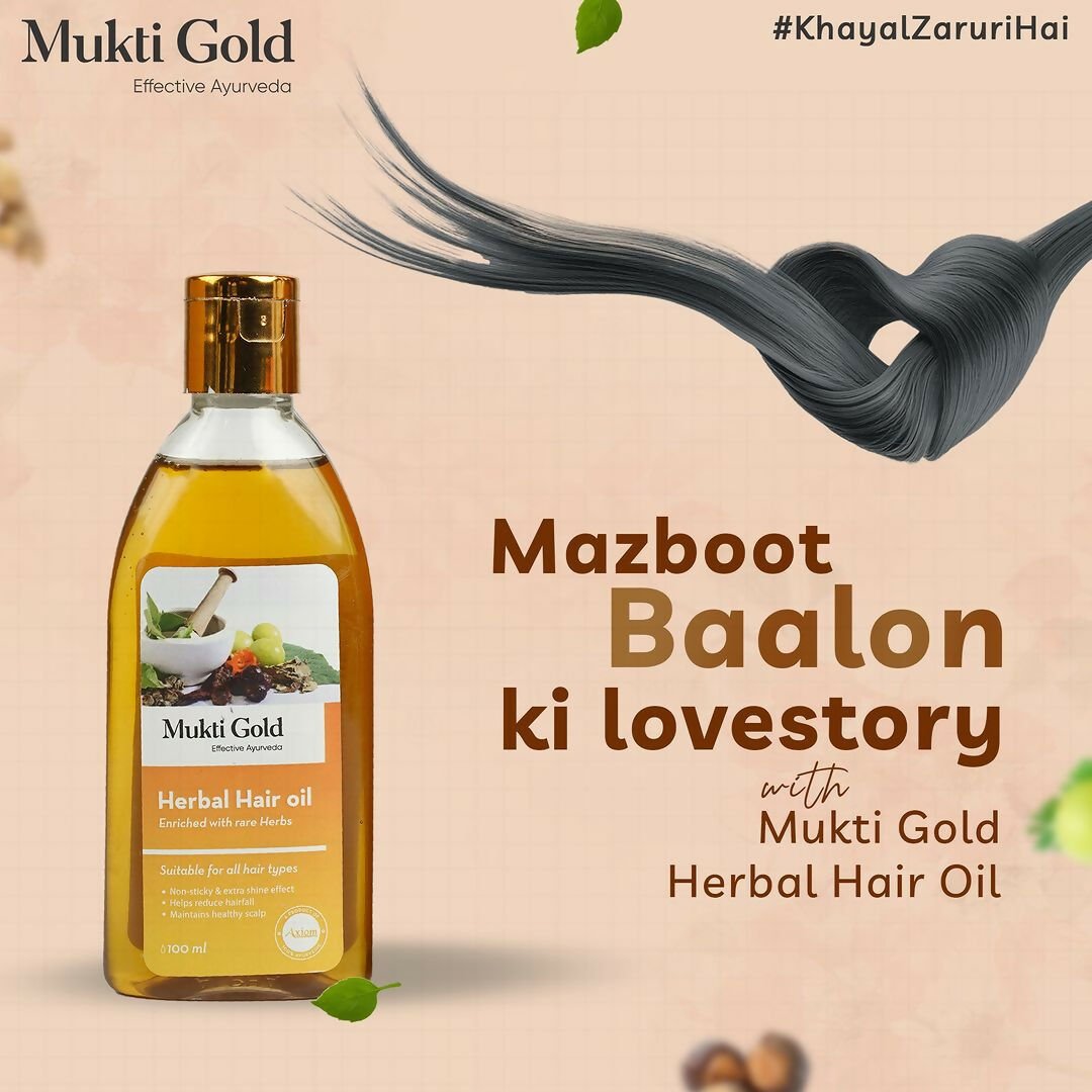 Axiom Mukti Gold Herbal Hair Oil | Grocsy