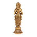 CraftVatika Brass Beautiful Lady Holding Diya Oil Lamp Stand Showpiece | Grocsy