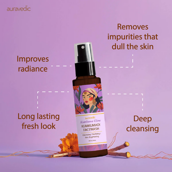 Auravedic Kumkumadi Gel Face Wash | Grocsy