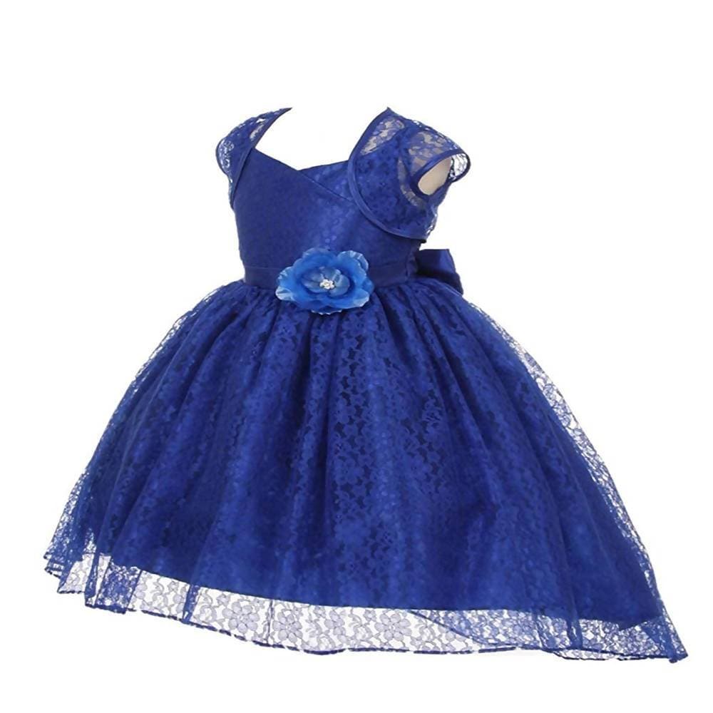 Asmaani Baby Girl's Blue Colour Satin A-Line Maxi Full Length Dress (AS-DRESS-22159) | Grocsy