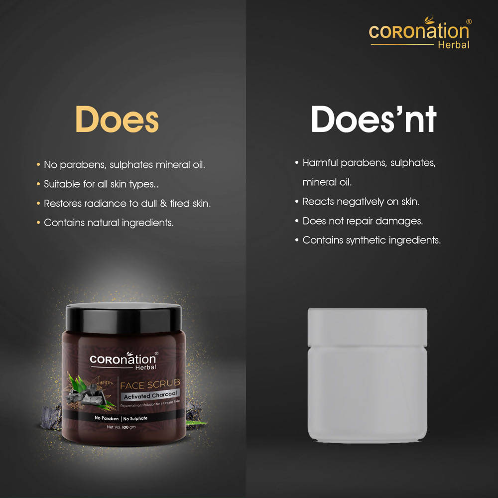 Coronation Herbal Activated Charcoal Face Scrub | Grocsy