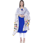 A R Silk White Color Multi rasgulla Silk Dupattas and Chunnis | Grocsy