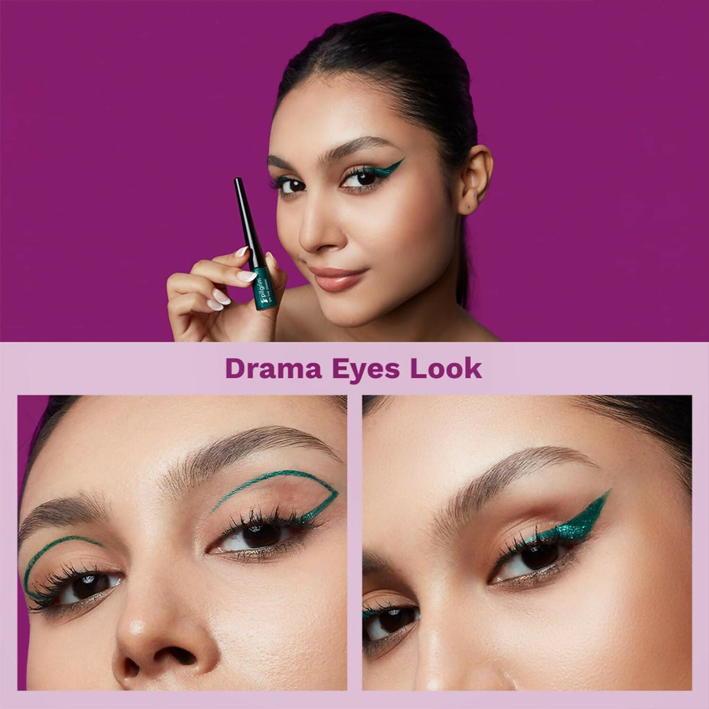Pilgrim Metallic Eyeliner Green Envy, Long Lasting & Smudge Proof Enriched With Argan Oil | Grocsy