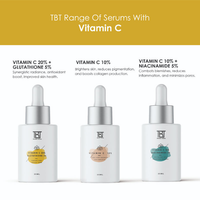 The Body Temple Vitamin C 20% + Glutathione 5% Face Serum | Grocsy