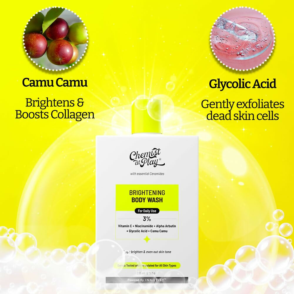 Chemist At Play Brightening Body Wash for Reduces Fades Dark Spots, Evens out Skin Tone Vitamin C with Camu Camu | Grocsy