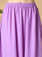 Myshka Women's Purple Georgette Kurti & Skirt With Dupatta Party Sets | Grocsy