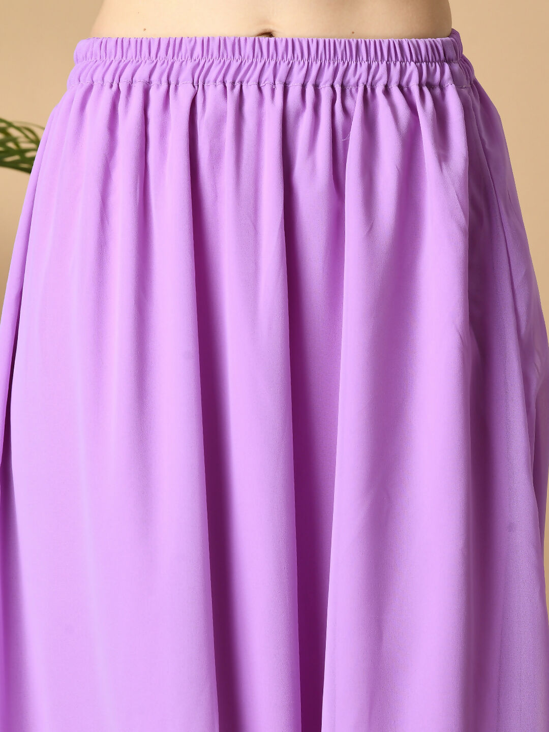 Myshka Women's Purple Georgette Kurti & Skirt With Dupatta Party Sets | Grocsy