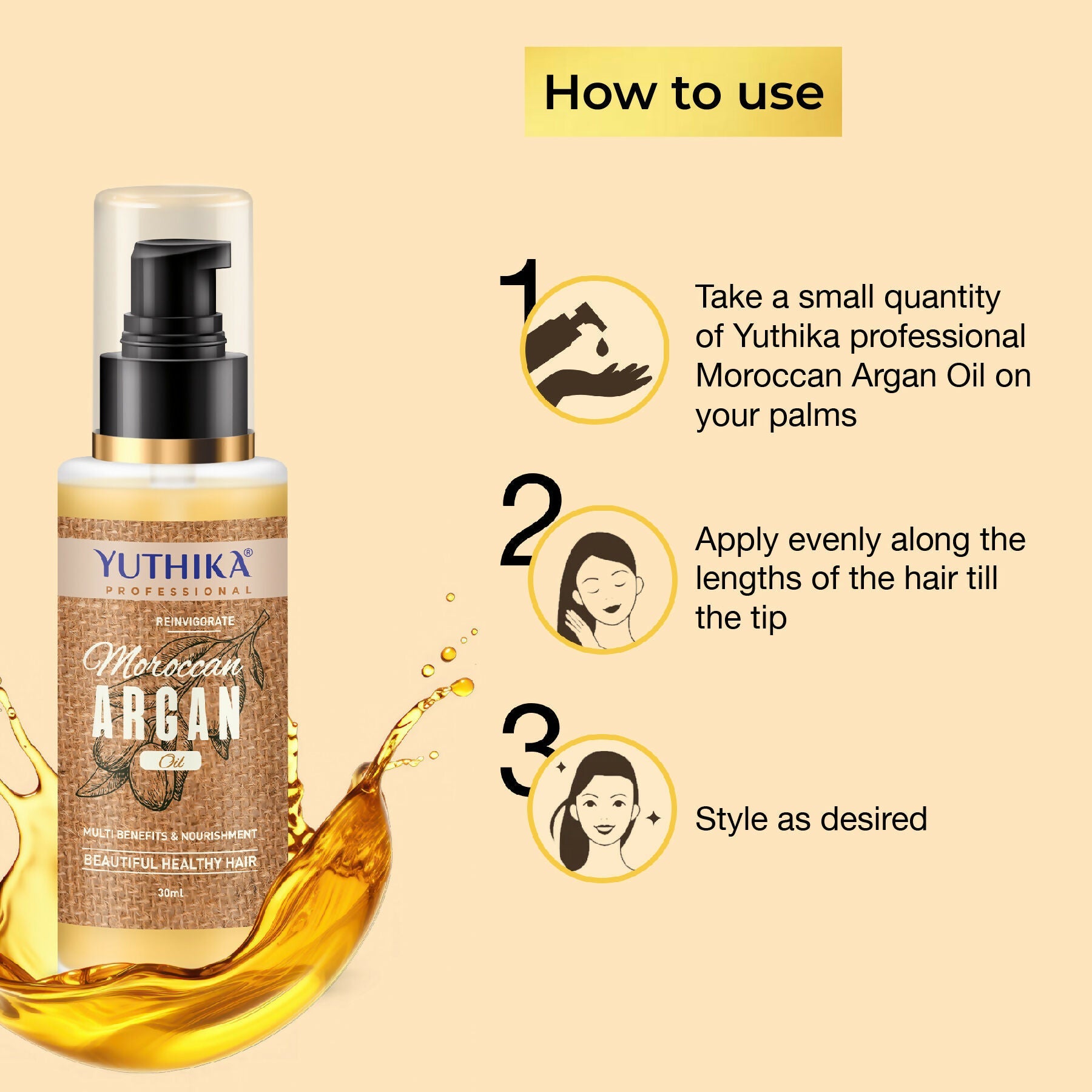 Yuthika Argan Oil Hair Serum - Moroccan Argan Oil | Grocsy