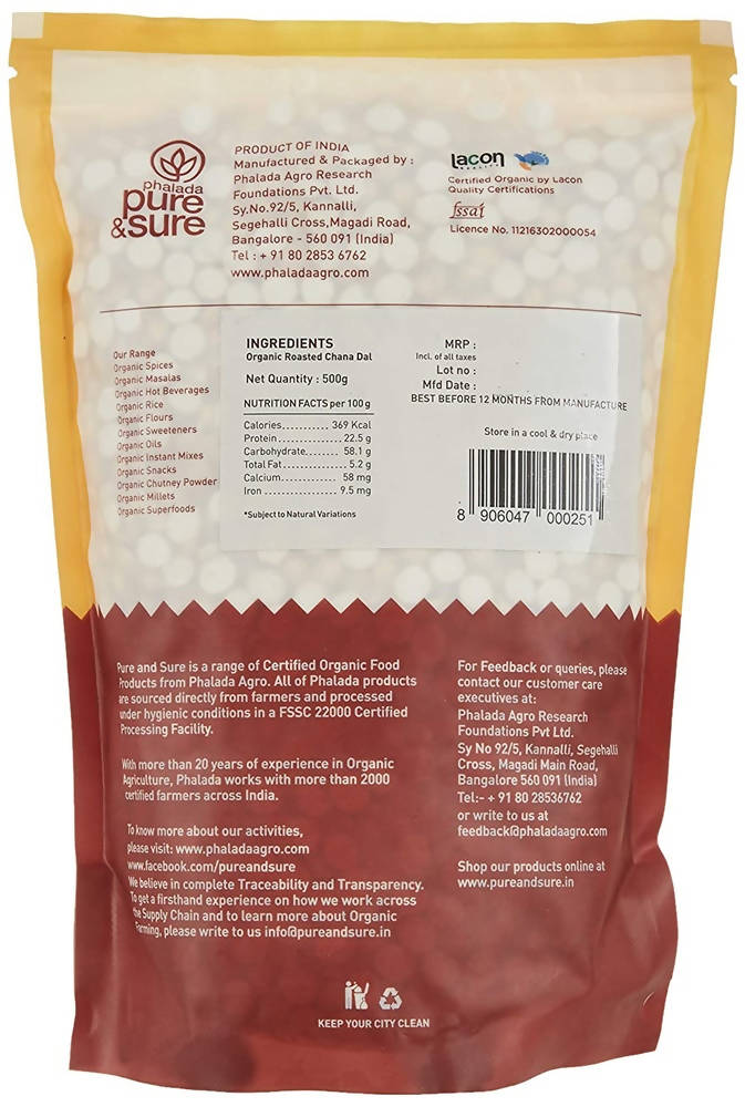 Pure & Sure Roasted Chana Traditional Organic Pulses | Grocsy