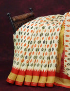 Combo of Off White and Red Patan Patola Semi Chanderi Saree By Gayathri Reddy Designer Studio | Grocsy