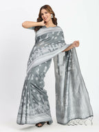 Shree Shyam Fashion Linen Cotton Pink Saree | Grocsy